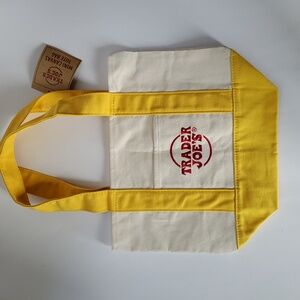 Trader Joe's - Yellow and White Mini Tote Bag
